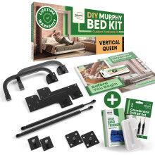 DIY Cabinet Murphy Bed Queen Kit - Vertical Wall Bed Frame with Deluxe Mechanism & Bonus Tools
