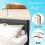 Diahomy Double Bed Frame Upholstered Platform Bed/Metal Slats Support/No Box Spring Needed/Underbed Storage/Easy Assembly/Dark Gray 4