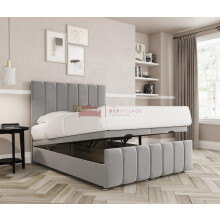 THE BED VILLAGE YORKSHIRE Bridlington Ottoman Divan with Footboard Super King (6ft) Ottoman Divan Bed with Memory Orthopaedic Mattress | Silver Grey