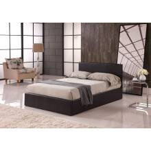 MODERNIQUE? Brown Faux Leather Ottoman Storage Single (3ft) Bed Frame Only, Massive Storage Underneath
