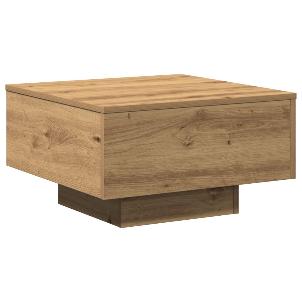 Vidaxl Artisan Oak Square Coffee Table - Solid Wood, 55X55 Cm, Indoor, Living Room, Compact & Modern Lounge Table, 50 Kg Load, Brown