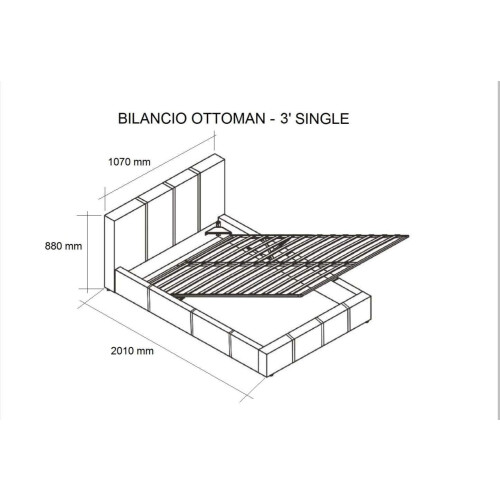 MODERNIQUE? Brown Faux Leather Ottoman Storage Single (3ft) Bed Frame Only, Massive Storage Underneath 1