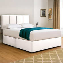 ComfoRest - Spacious 6FT 4 Panel Super King Divan Bed with Plain Headboard and Mattress Included ? Supportive Divan Base | Full Mattress Set | Sturdy