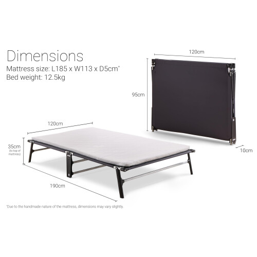 Jay-Be CE120 Compact Folding Bed with Storage Cover and Mattress, Small Double 1