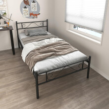 FurnitureR Single bed metal frame,metal bed for teenagers/adults, Industrial iron bed suitable for bedroom, student dormitory and other multiple