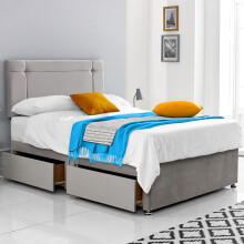 ComfoRest - 4FT Small Double Divan Bed with Mattress | Sturdy Frame with 24" Headboard & 2 Storage Drawers | Comfortable Set for Modern Bedrooms