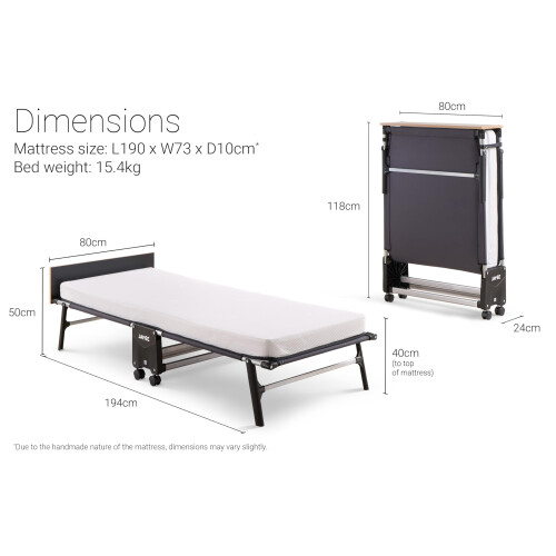 JAY-BE RM80 Rollaway Folding Bed with Memory Mattress with Storage Cover, Single 1