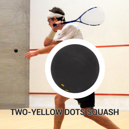 Squash Ball Two-Yellow Dots Low Speed Sports (2 Pcs ) 1