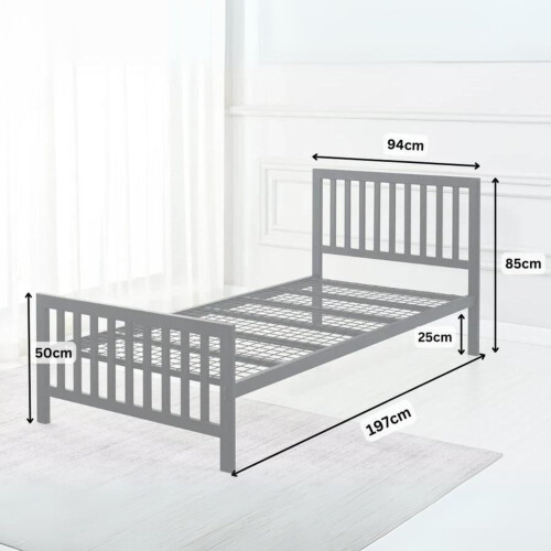 Reinforced Beds, 3FT HOLKHAM BED, Robust Mesh Base and Solid Metal Bed Frame, Exclusive Product, Easy Assembly (White, Single) 1