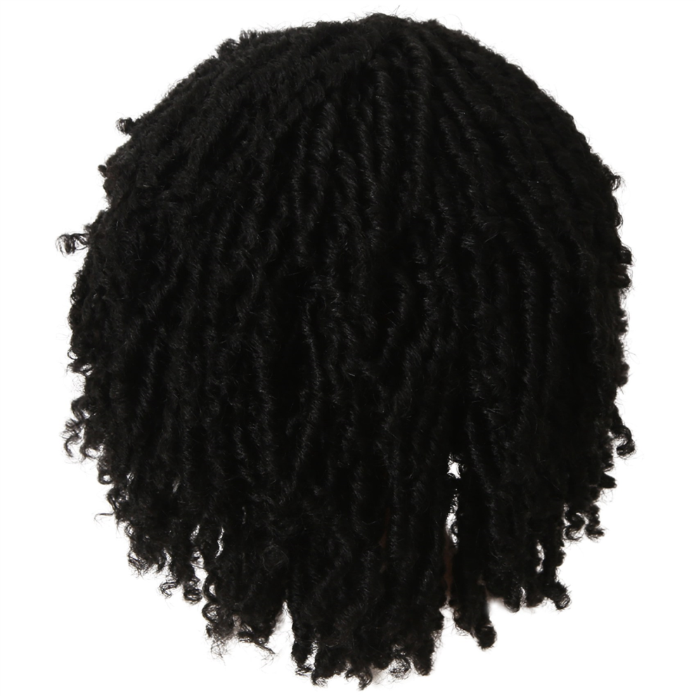 Jojomino Unisex Black Short Curly Hair Dirty Braided Wig Dreadlock Wigs For Women