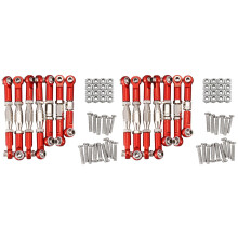 2X für 144001 1/14 RC Auto Ersatzteile Metallgestänge Servo Zugstange Spurstange Set, Rot