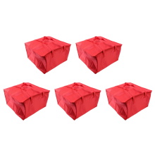 5X Faltbare Kühltasche Tragbare Lebensmittel Kuchen Isolierte Tasche Aluminiumfolie Thermobox Lunchbox Liefertasche Rot