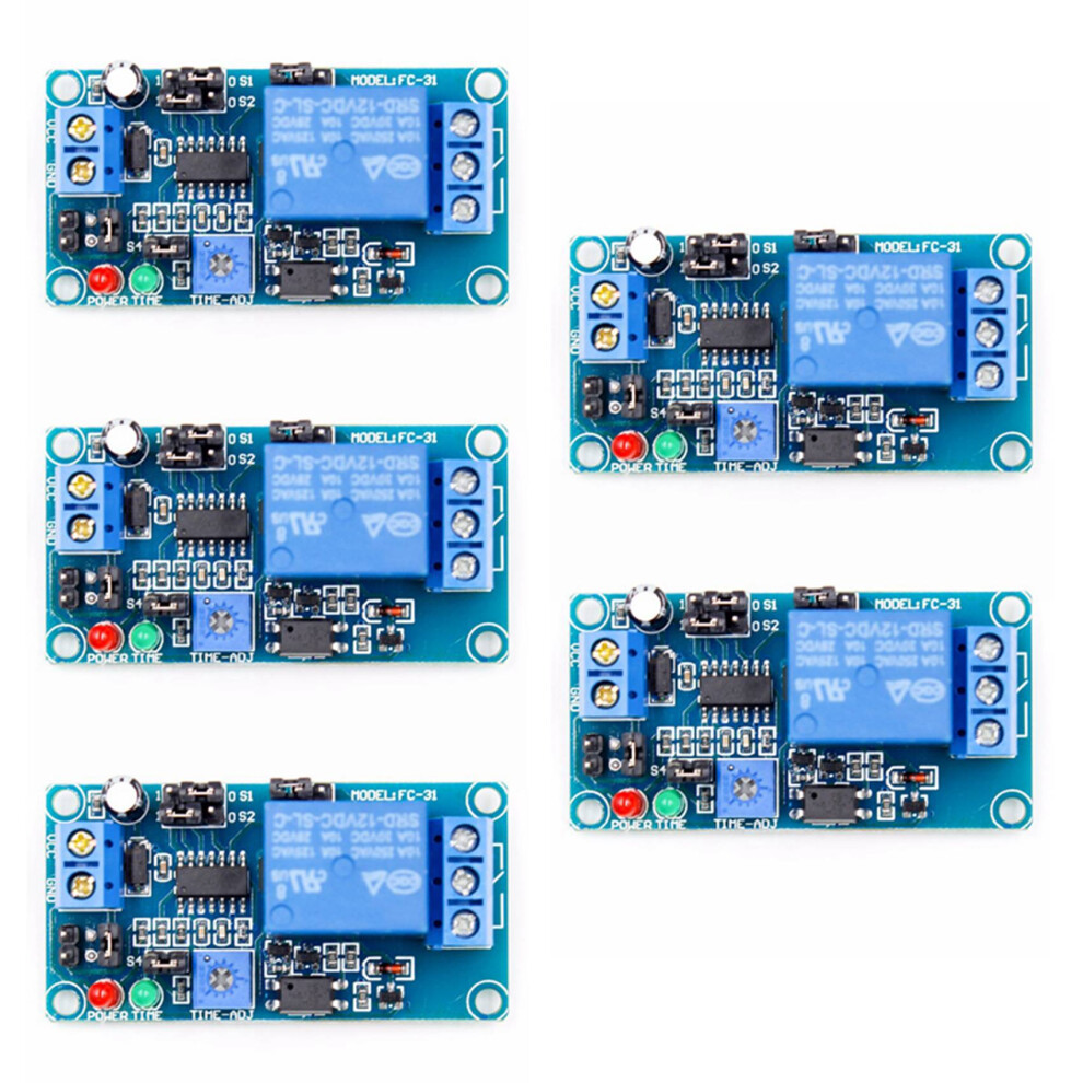 5X 12V Dc Delay Relay Delay Turn On / Delay Turn Off Switch Module With Timer 4854032499822