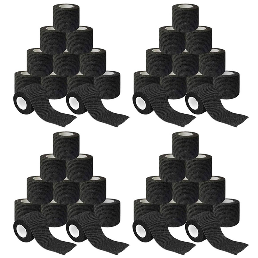 Jojomino Black 48 Rolls Of Non-Woven Self-Adhesive Bandage Outdoor Finger Joint Bandage 5Cm X 4.5M