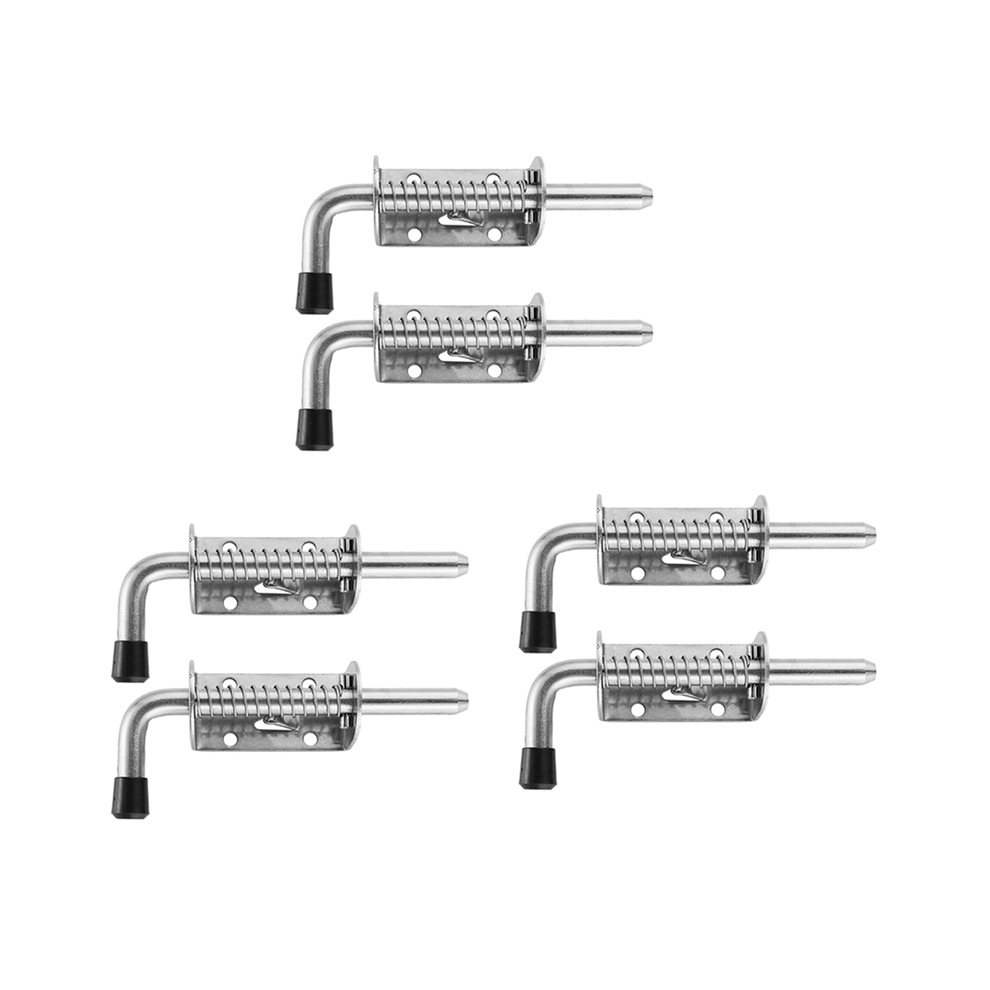 6Pcs 5 Inch Stainless Steel Spring Loaded Latch Pin Barrel Bolt 2Mm Thickened Door Lock Brushed 4854032496678
