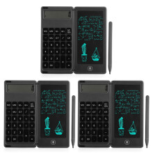 3X Taschenrechner Notizblock 6 Zoll LCD Schreibtablett Digitaler Zeichenblock mit Stylus Stift Löschtaste Sperrfunktion Schwarz