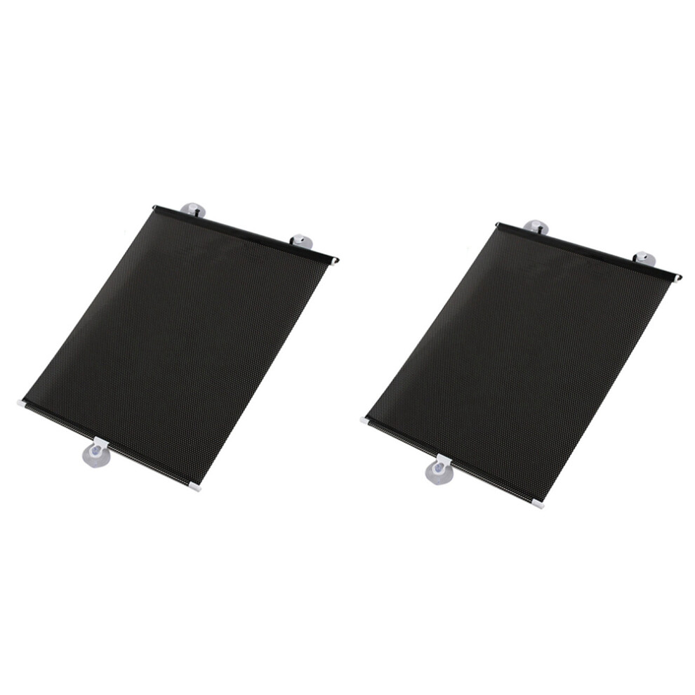 2X Sunshade Roller Blackout Suction Cup Blinds Curtains for Living Kitchen Office Car Window Free-Perforated Curtain A-image-OPC-PJQGSHH-NEW