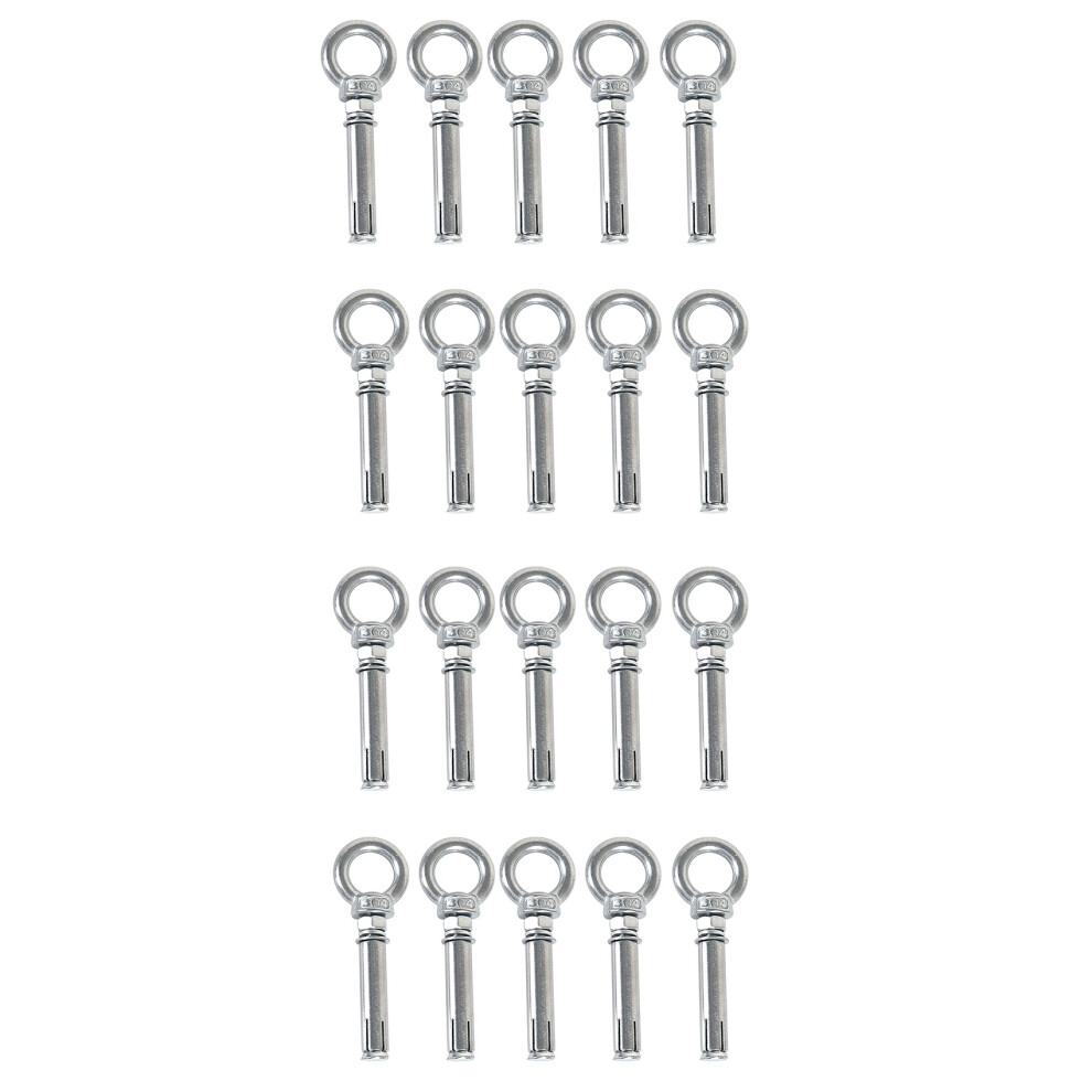 20Pcs M8 X 60Mm Expansion Bolt Anchor Bolt 304 Stainless Steel Ring Lifting Anchor Eye Bolt Expansion Eyebolt 4854032402617