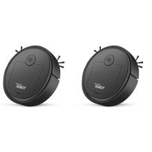 2X Robotic Vacuum Intelligent Low Noise Floor Sweeper Dust Catcher Carpet Cleaner ,Black