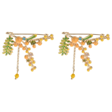 2X Jewelry Well Green Leaf Brooch Pin Female Ladies 'Shirts Brooches