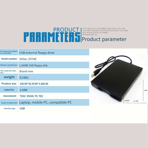 USB 2.0 Floppy Disk Drive 3.5-inch External Reader 2
