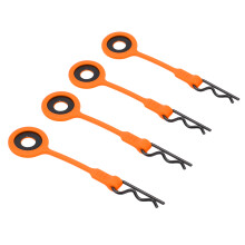 4 Stück RC Body Clips Pins RC Auto Gehäuse Körper Befestigung Clips Halterung Silikon Metall Universal für 1/10 Modellauto Orange
