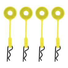4 Stück RC Karosserieklemmen Pins RC Auto Karosseriehalter Clips Halterung Silikon Metall Universell für 1/10 Modellauto Gelb