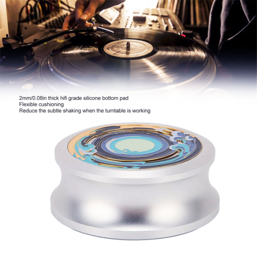 LP Record Weight Clamp Turntable Disc Stabilizer, Silver 2