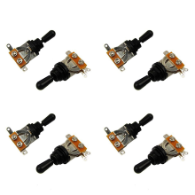 Metric 3 Way Short Straight Guitar Toggle Switch Pickup Selector Silver & Black(Pack of 8)