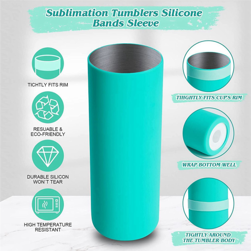 6X Sublimation Blanks Glas Silikon Strap Kit für 20 Oz Enge Gerade Blanks, 1