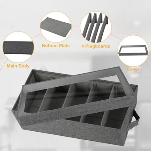 Silverware Storage Box with Adjustable Divider, 5 Compartment 1