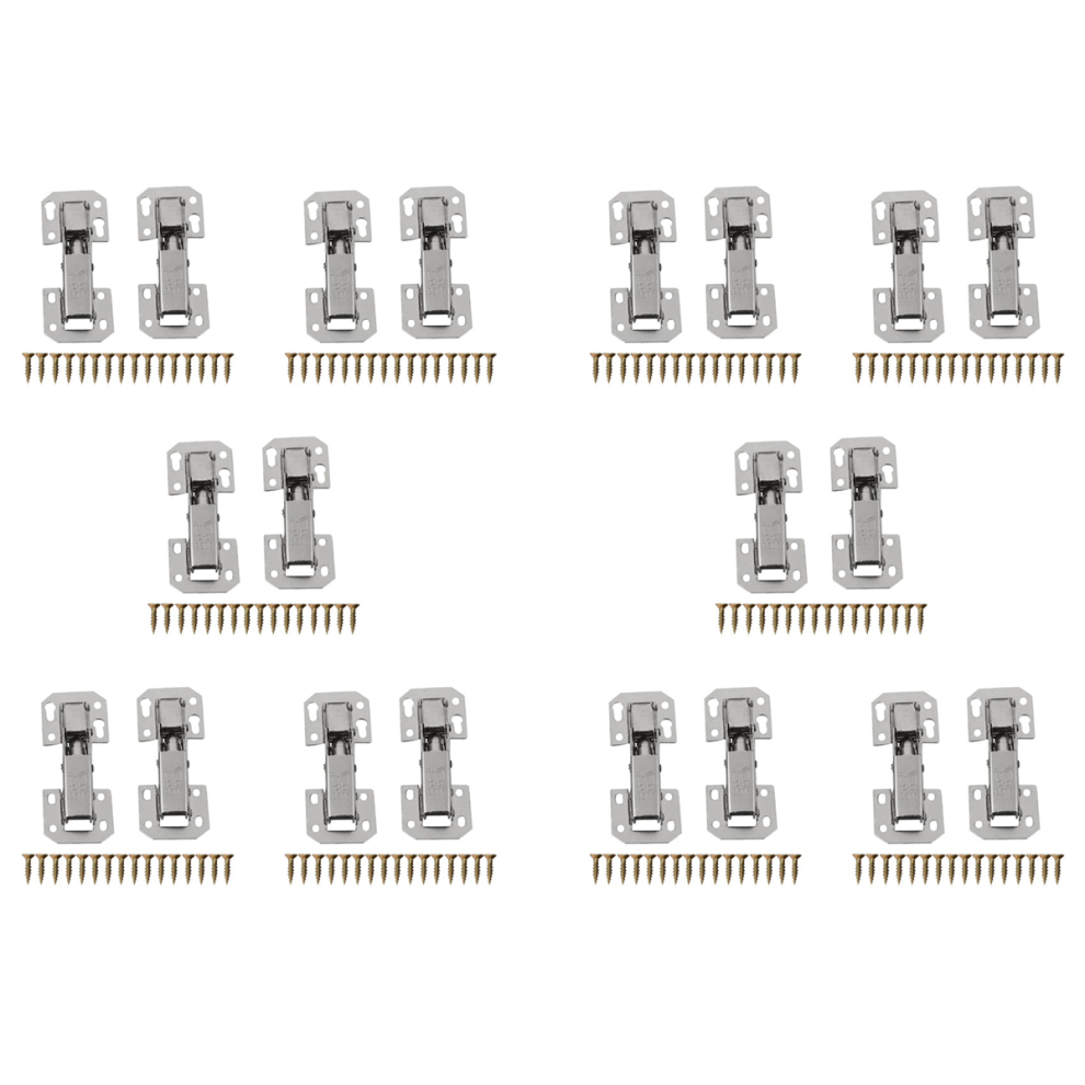 20Pcs Soft Close Kitchen Cupboard Cabinet Wardrobe 90Degree Door Hinges & Screws 4853330359296
