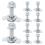 L Track Threaded Stud Fittings Double with Rails, Silver 1