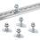 L Track Threaded Stud Fittings Double with Rails, Silver 5