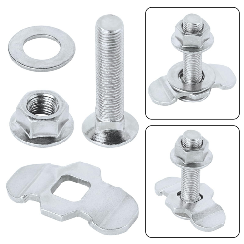 L Track Threaded Stud Fittings Double with Rails, Silver 2