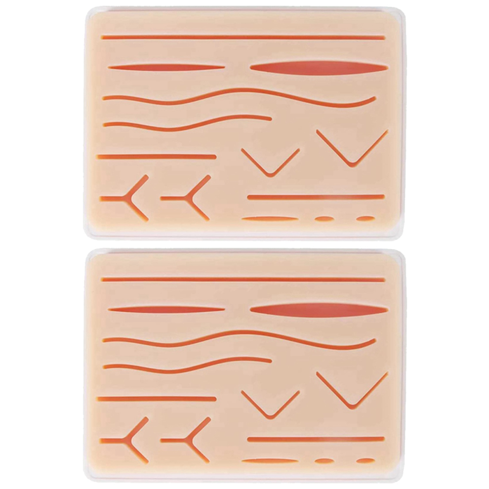 2X Upgraded Large 3-Layer Suture Pad With Wounds For Practicing Suturing - Not Easily Separate, Tear Or Rip 4853330369004