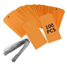100 Stück 4 3/4 Zoll x 2 3/8 Zoll Kunststoff-Versandanhänger (Orange)