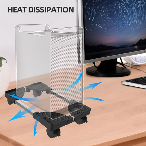 Tower Stand,Adjustable Mobile CPU Stand,CPU Holder White 1