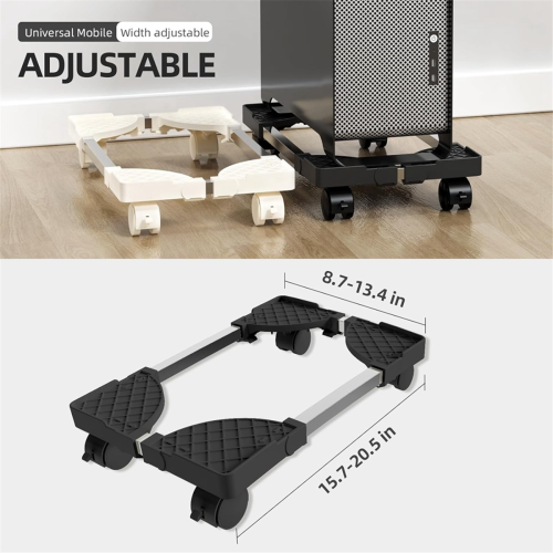 Tower Stand,Adjustable Mobile CPU Stand,CPU Holder White 2
