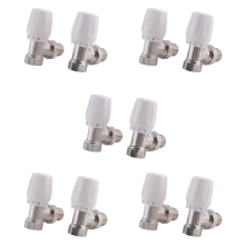 Thermostatic Radiator Valve 10Pcs 15mm x 1/2Inch Angle TRV for Home Office