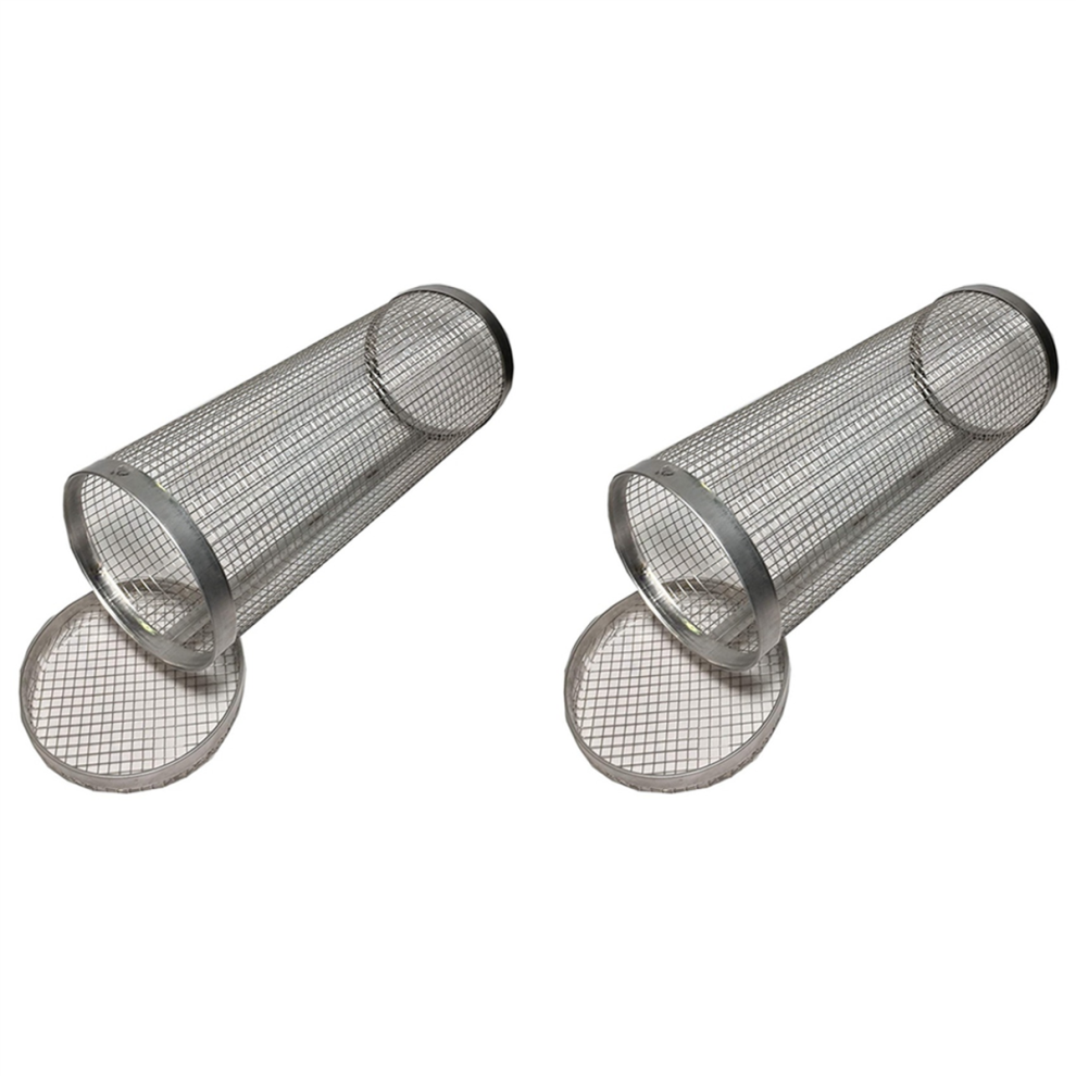 2X Bbq Smoked Net Barbecue Cylinder Stainless Steel Grate Campfire Bucket Camping Picnic 30Cm 4853330382430