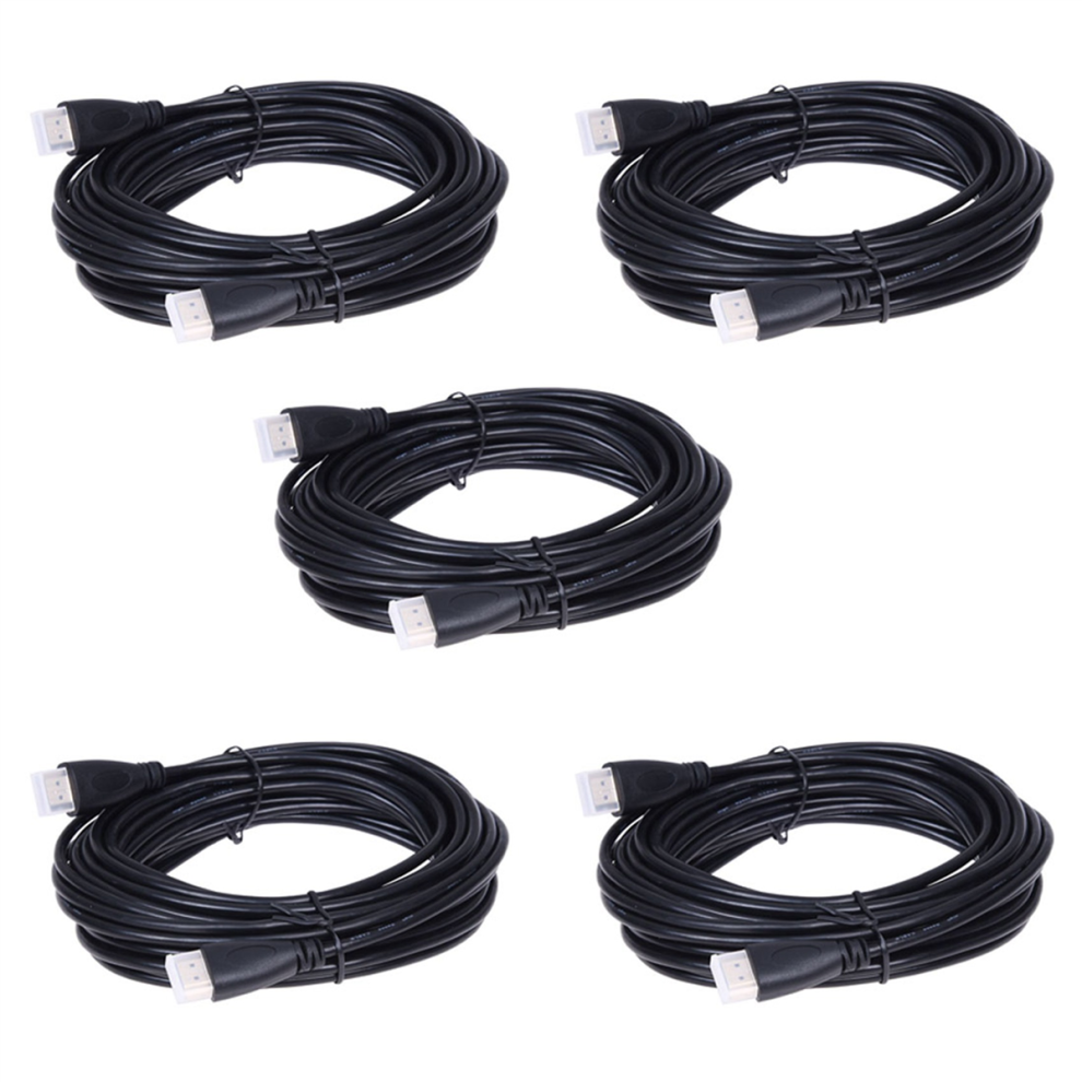 5X Wired-Up 10M To Lead For Lcd Plasma Tv 10 Meter Gold/Black 4853330384977