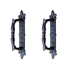 2X European Retro Cast Iron Craft Door Handles for Garden/Courtyard Handle Decoration Home