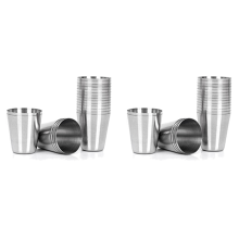 30 Stück Schnapsgläser aus Edelstahl, Trinkgefäß, 30 ml (1 oz), Camping-Reise-Kaffee-Teetasse, für Whisky, Tequila, Schnaps