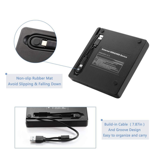 USB 3.0/Type-C Slim External DVD RW CD Writer Drive for Laptop PC