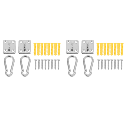 16 Sets of Suspended Ceiling Wall Mount U-Shaped Hooks Stainless Steel Heavy Duty Multi-Function Hammock Hook 2