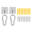 16 Sets of Suspended Ceiling Wall Mount U-Shaped Hooks Stainless Steel Heavy Duty Multi-Function Hammock Hook 4