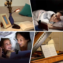 2X Wiederaufladbare Buch Licht 7 LED Lesen 3-Level Warm Cool White Flexible Einfach Clip Lampe Lesen Nacht