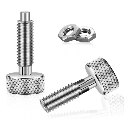 2 Pcs Hand Retractable Spring Plunger Stainless Steel Lock Out M6 Type for Rolling Toolbox