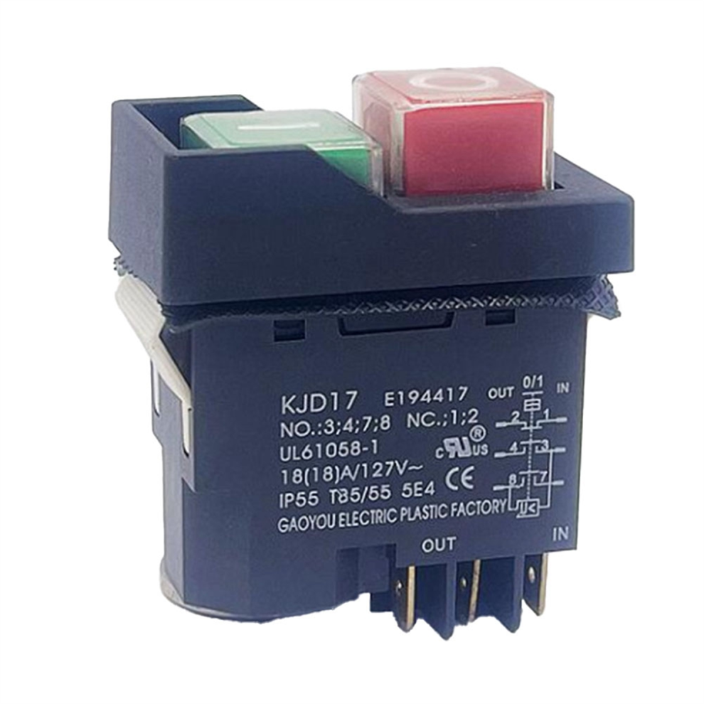 Kjd17 6 Pins Electromagnetic Start Push Button Switches 18A Ac127v 4853080293406